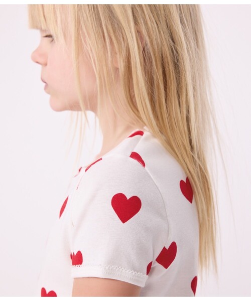 PETIT BATEAU（プチバトー） パジャマ ハートプリント半袖パジャマ
