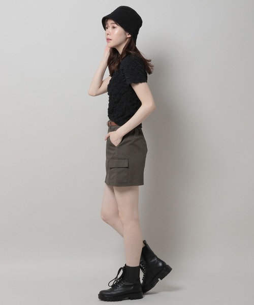 tシャツ 3.3 Field Trip／ベルト付き半袖プルオーバー レディース セール】3.3 Field Trip／クロスデザイン半袖T（Tシャツ