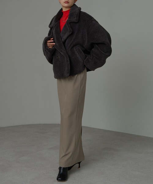 r. ピーコート pコート テディボア ショートジャケット レディース