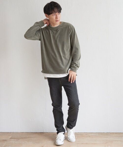 ikka（イッカ） tシャツ カットコールフェイクレイヤードプルオーバー