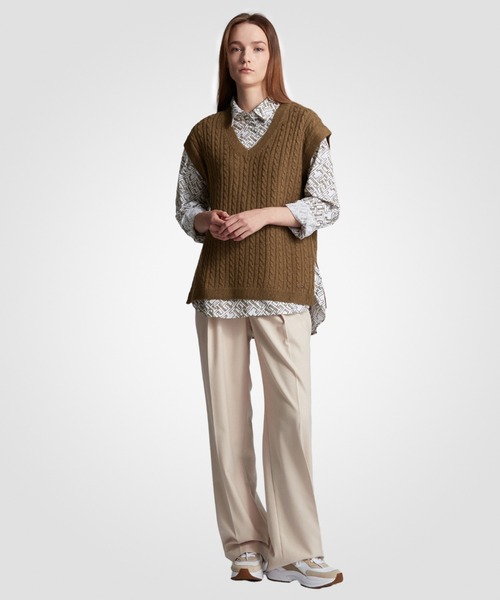 ニット セーター ソフトウールケーブルベスト レディース TOMMY HILFIGER ニット セーター ソフトウールケーブルベスト