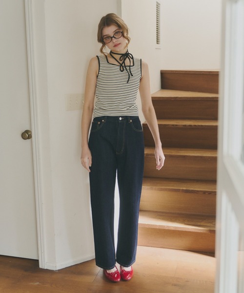タンクトップ ノースリーブ cup in bi color camisole/配色タンク