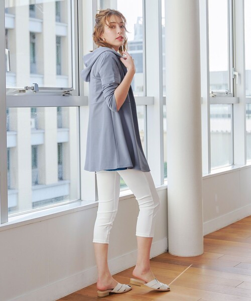 Tiaclasse カーディガン 「洗える」ポンチフードカーディガン