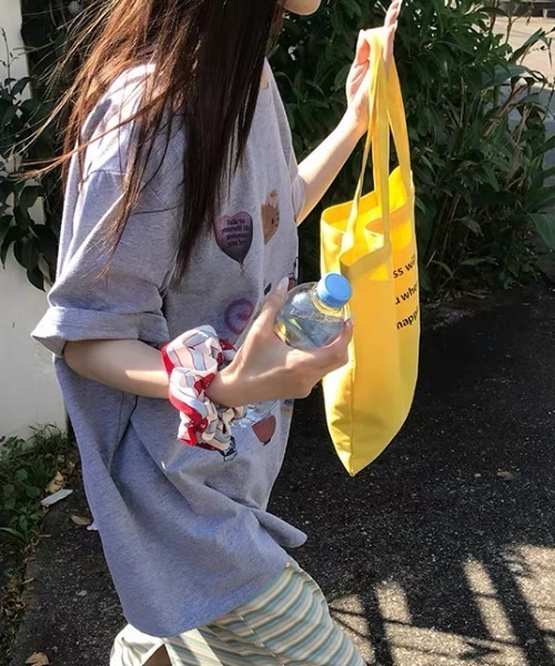 トートバッグ 大きめ Happonessロゴトートバッグ レディース