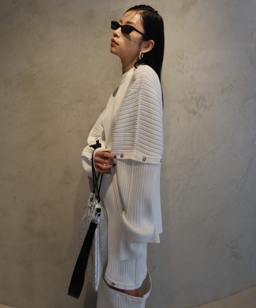 ニット 2WAY SLIT KNIT PULLOVER/ツーウェイスリットニットプル 