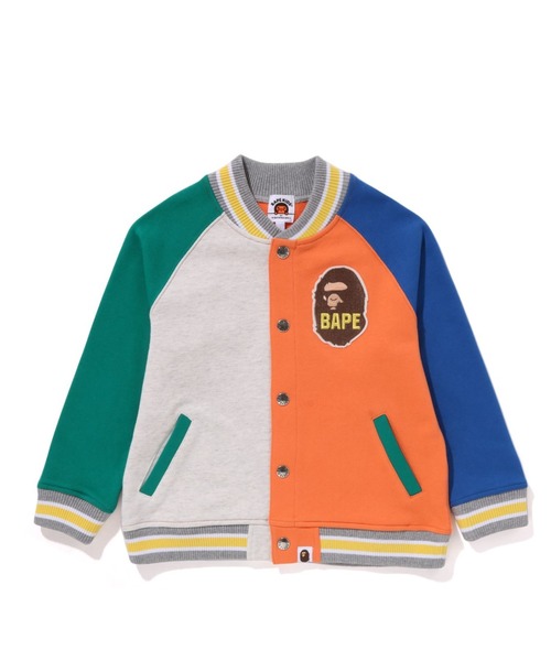 ジャケット スタジャン APE HEAD PATCH SWEAT VARSITY JACKET キッズ  