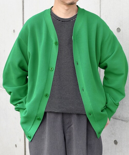 SHIPS any カーディガン any: 「手洗い可能・軽量」 シャロー Vネック