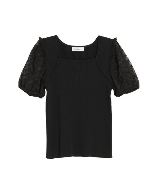 ニット フラワーエンブロイダリーニットトップス レディース 