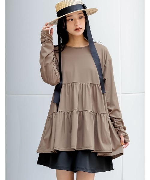 ◇美品◇yori COOL撥水ティアードブラウス 水際 ラッシュガード