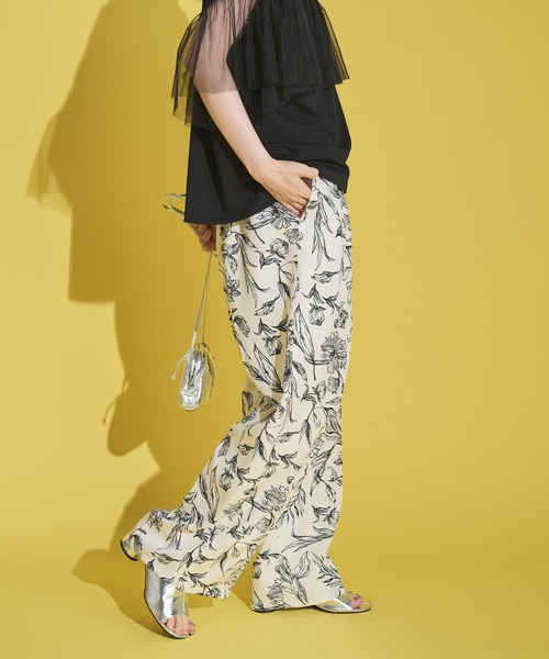 パンツ 花柄タックパンツ レディース : 84063724 : ZOZOTOWN Yahoo!店 
