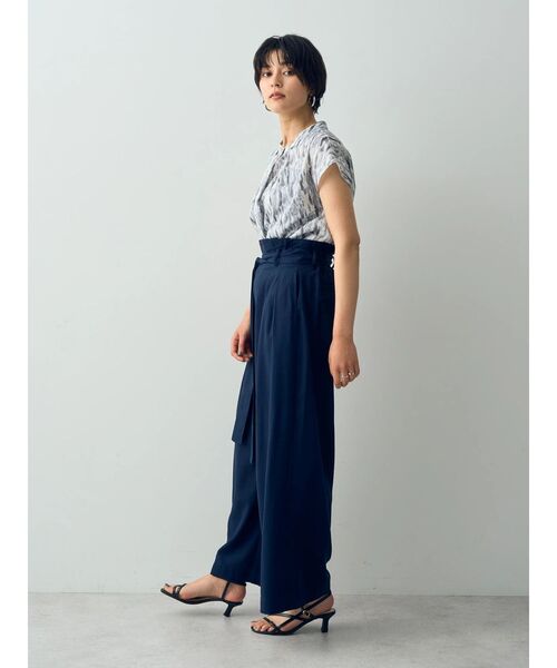 パンツドレス　YECCA VECCA YECCA VECCA パンツ グロッシーコーティングサテンパンツ