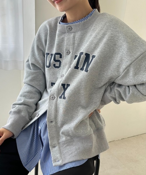 LA ロゴ カーディガン コード刺繍Vネックカーディガン[LA47-22J402]｜URBAN RESEARCH