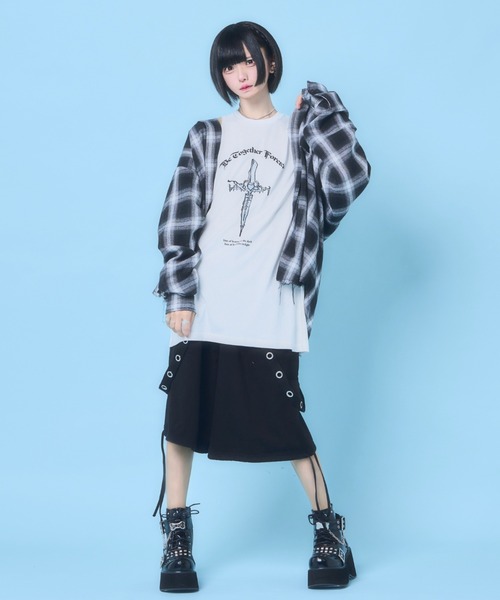 シャツ ブラウス フード付きBIG気にピシャツ レディース メンズ 
