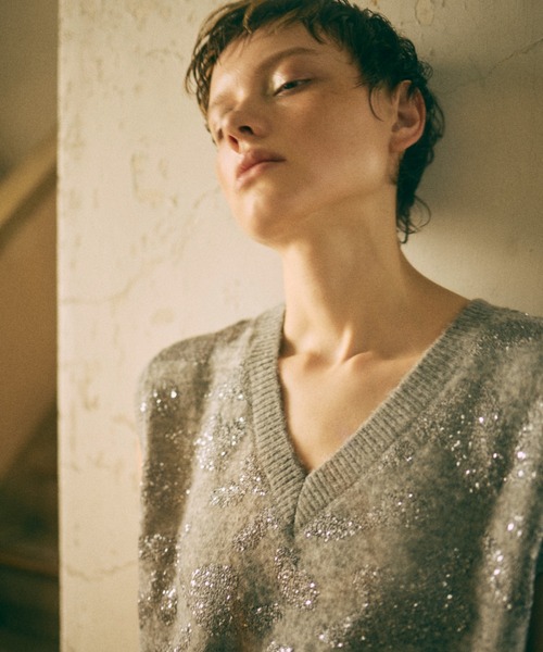 ニット セーター Sequin Jacquard Knit Vest レディース