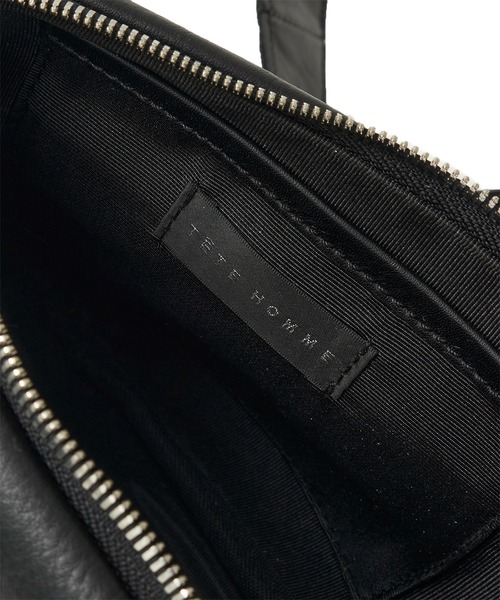 TETE HOMME トートバッグ 両アオリポケット A4サイズ収納 レザー