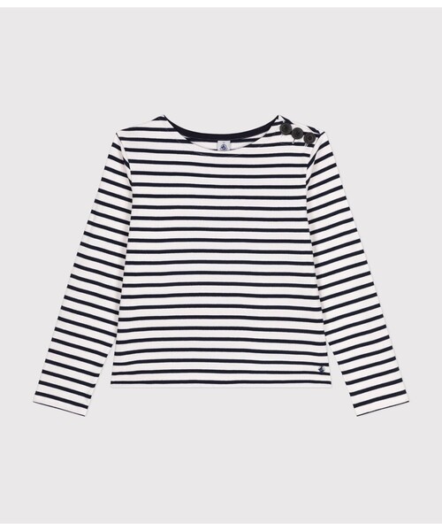 トレーナー スウェット 肩ボタンマリニエールプルオーバー レディース PETIT BATEAU トレーナー スウェット 肩ボタンマリニエールプル