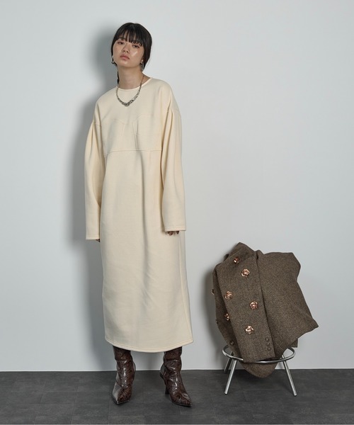 ワンピース y* THE Yon ワンピース コルセットデザインスウェットワンピース