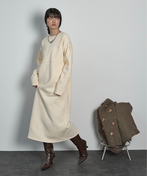 THE Yon ワンピース コルセットデザインスウェットワンピース