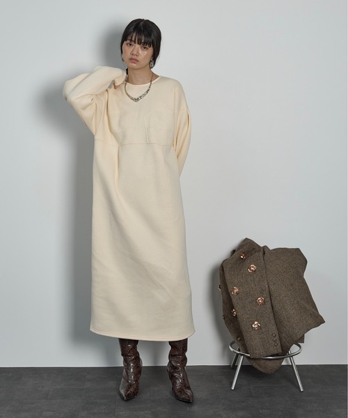 新品　ワンピース THE Yon ワンピース コルセットデザインスウェットワンピース