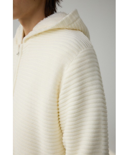 AZUL BY MOUSSY パーカー ガーターボアジップフーディーニット