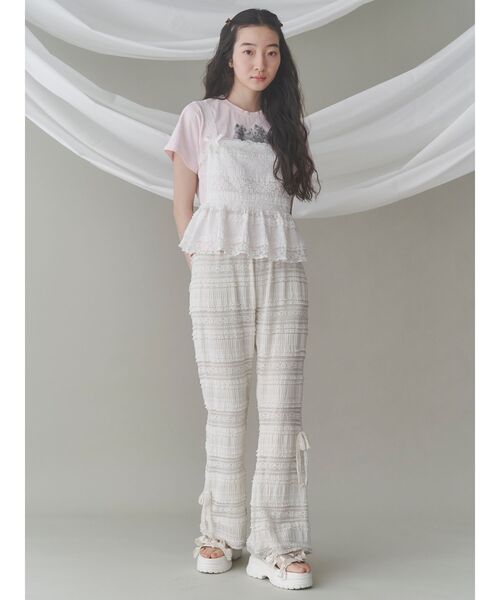 【 値下げ不可 】merry jenny リボンレースフレアパンツ アイボリー merry jenny パンツ リボンレースフレアパンツ レディース
