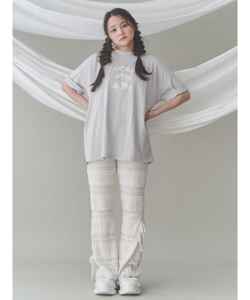 【merry Jenny】スリットレースパンツ merry jenny パンツ リボンレースフレアパンツ レディース