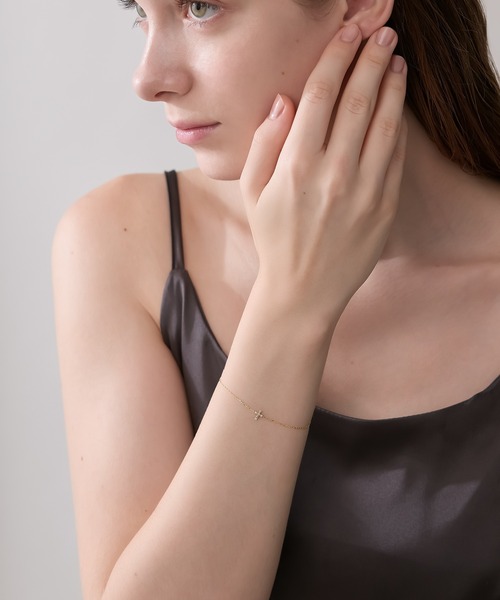 ブレスレット 「Tiny Motif」K10ダイヤモンドブレスレット(0.02ct) レディースの画像