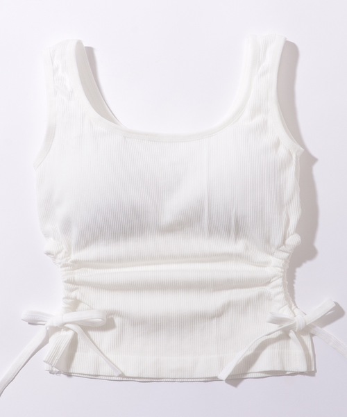 タンクトップ ノースリーブ FADED SLEEVELESS TEE レディース Lace Ladies タンクトップ ノースリーブ サイド ギャザー カット