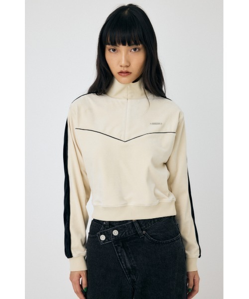 moussy VELOUR PIPING HALF ZIP トップス MOUSSY tシャツ VELOUR PIPING HALF ZIP トップス レディース