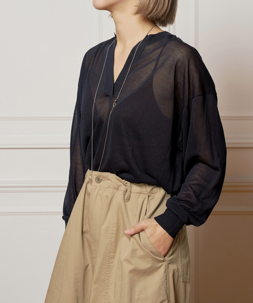 ニット セーター IENA LA BOUCLE シアーラメスキッパーニット レディース