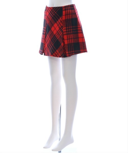 clear スカート ボックスプリーツチェック柄ミニスカート「女子