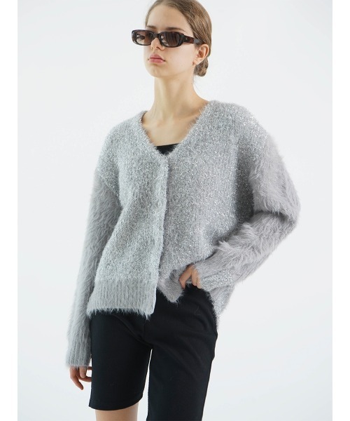 カーディガン GLITTER SHAGGY CARDIGAN レディース