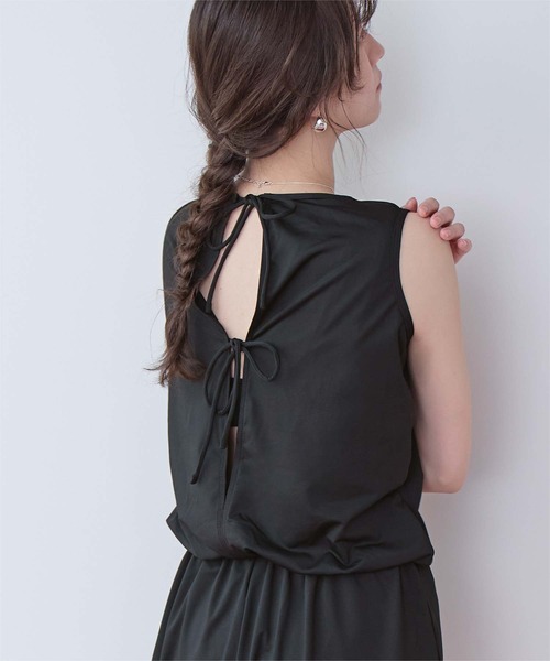 SEA DRESS（シードレス） uvカット 水着 バックリボンノースリーブ 