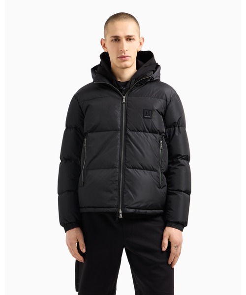 Armani Exchange 黒ダウンジャケット Lサイズ ARMANI EXCHANGE ダウンジャケット ダウン 「A|X アルマーニ