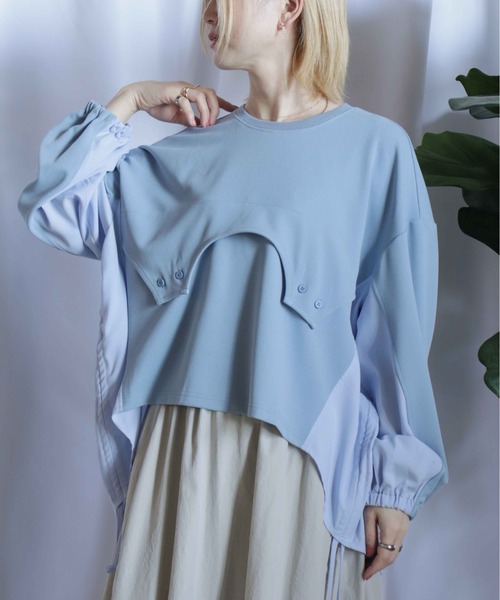 tシャツ すそドロスト変形Tシャツ レディース BITTOKO tシャツ すそドロスト変形Tシャツ レディース