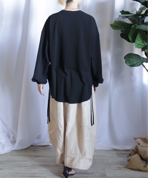 tシャツ すそドロスト変形Tシャツ レディース BITTOKO tシャツ すそドロスト変形Tシャツ レディース