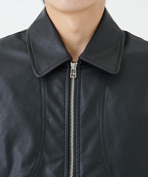CONZ ブルゾン アウター COMPACT BOMBER LEATHER JACKET メンズ