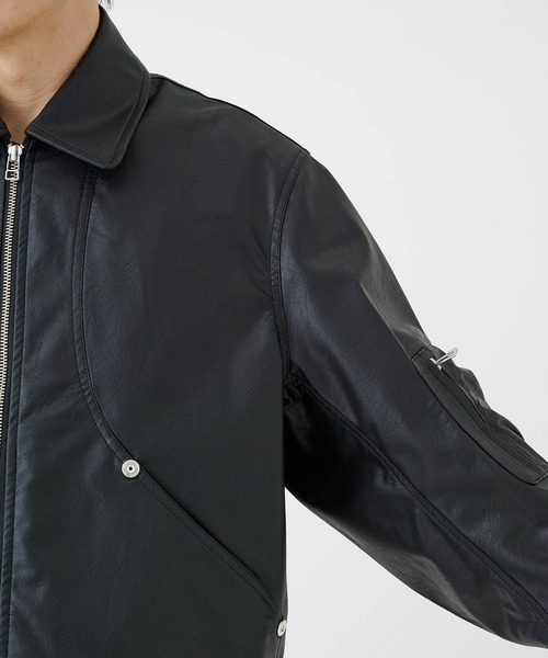 CONZ ブルゾン アウター COMPACT BOMBER LEATHER JACKET メンズ