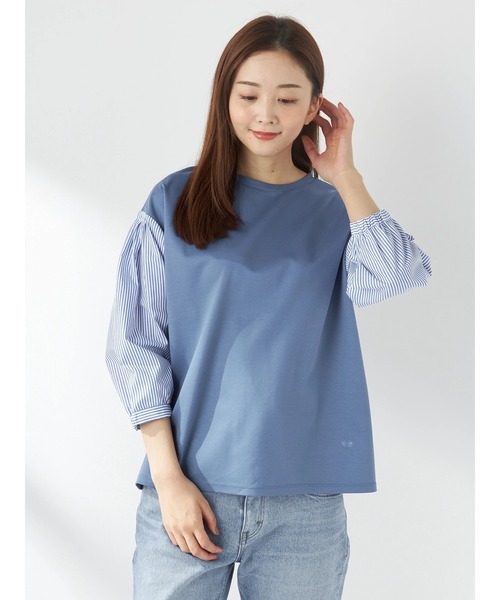 tシャツ 布帛ドッキングプルオーバー レディース