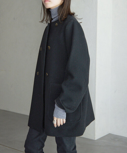 「SLOBE IENA」 ノーカラーコート 36 アイボリー レディース_画像6