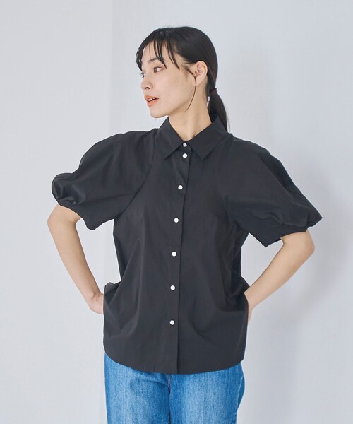 RONEL ブラウス シャツ コクーン半袖フレアブラウス レディース