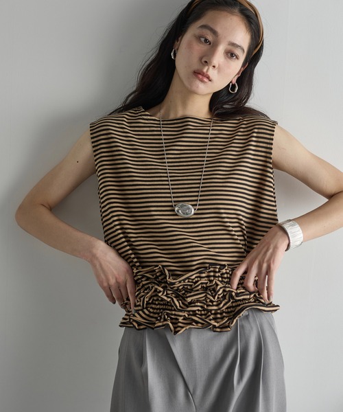THE Yon tシャツ フリルビスチェセットフレンチスリーブT レディース