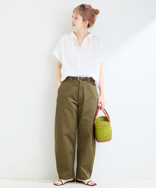 美品 Sov. ドルマン ジップアップ ブルゾン シャツ ブラウス B.C STOCK ブラウス シャツ ウォッシャブル / シャドスト