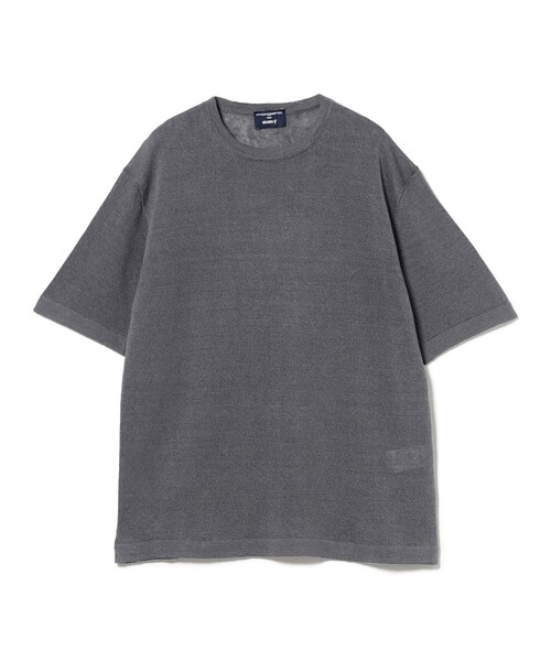 MORGANO / リネンコットン ボーダー クルーネック ニット　サイズ46 MORGANO / リネンコットン ボーダー クルーネック ニット サイズ46