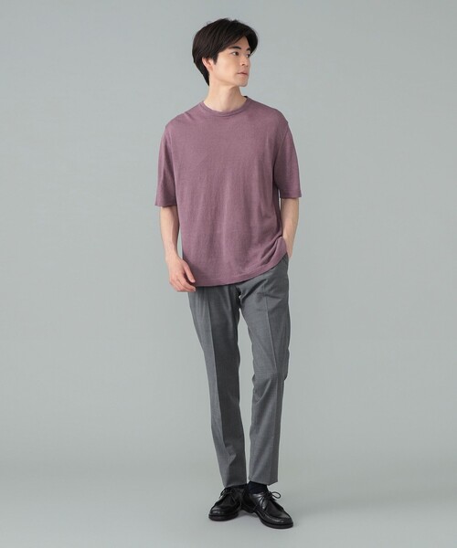 MOLTEMANI グレー クルーネックニットTシャツ 新品未使用　値下げ MORGANO tシャツ 「別注」MORGANO / リネンコットン クルー