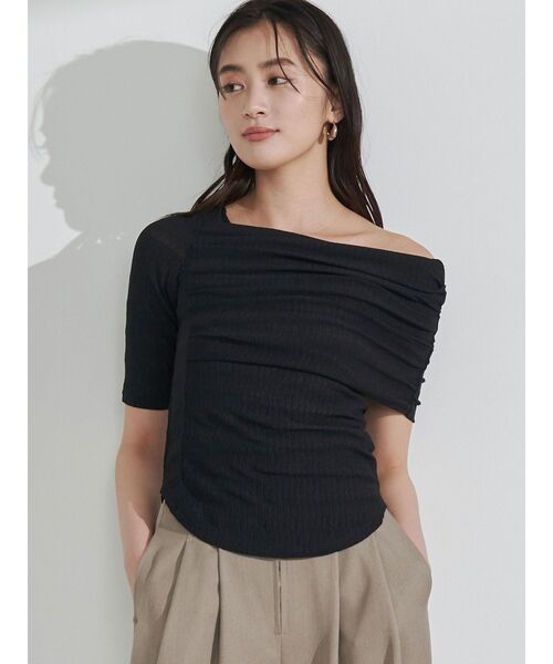 tシャツ アシンメトリーカットトップス レディース