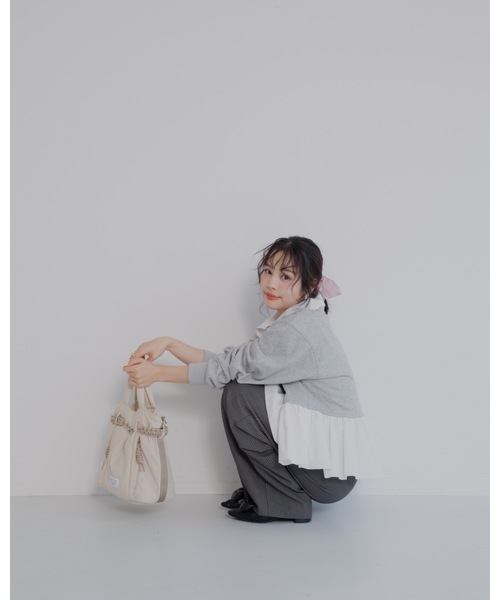 トレーナー+スウェット BORDERS at BLACONY /SWEAT PEPLUM HOODIE ラインストーン AZスウェット | VOLCAN&APHRODITE 公式通販