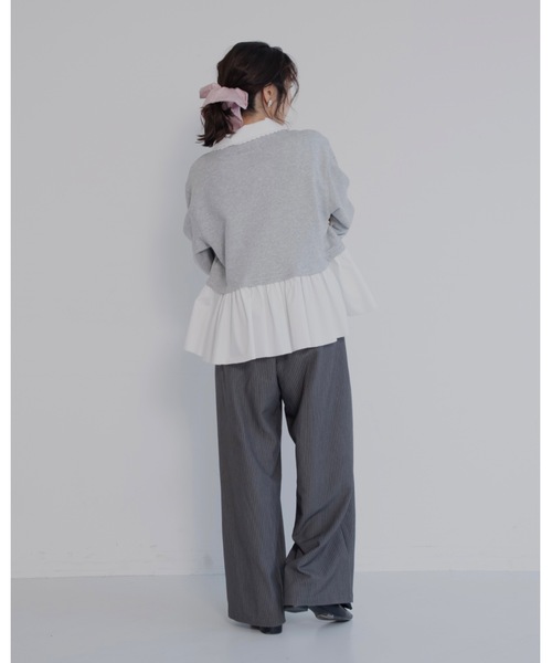 jumelle（ジュメロ） トレーナー スウェット zip collar peplum sweat