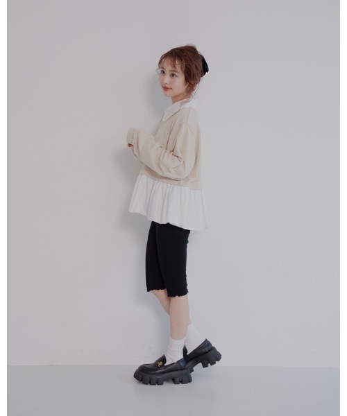 jumelle（ジュメロ） トレーナー スウェット zip collar peplum sweat
