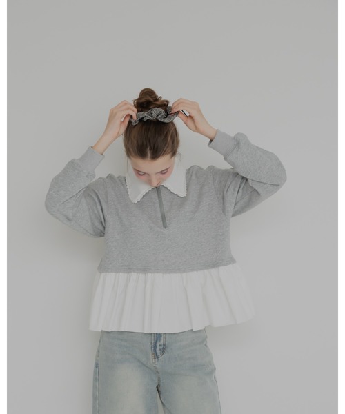 JUMELLE（ジュメロ） トレーナー スウェット zip collar peplum sweat